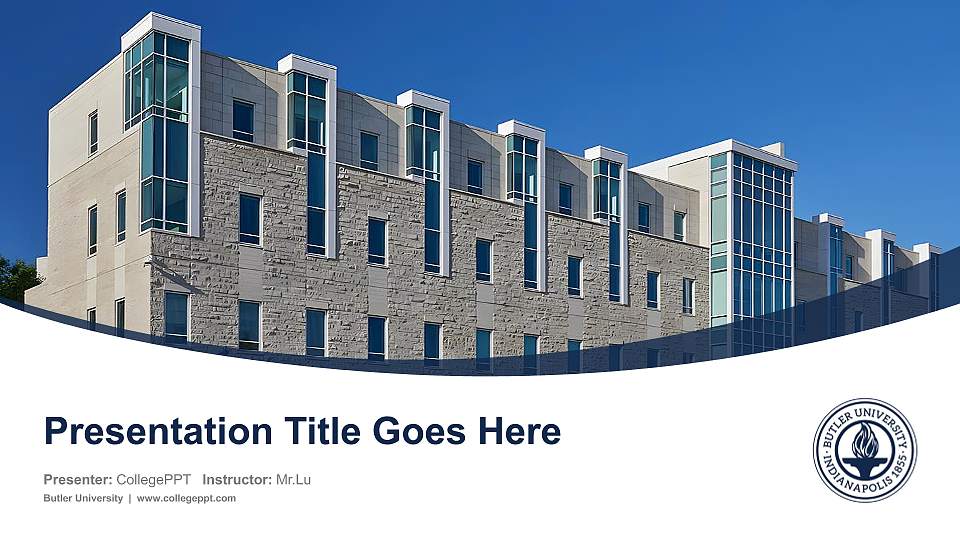 Butler University Course/Courseware Creation PPT Template16:9 ratio PPT effect preview image