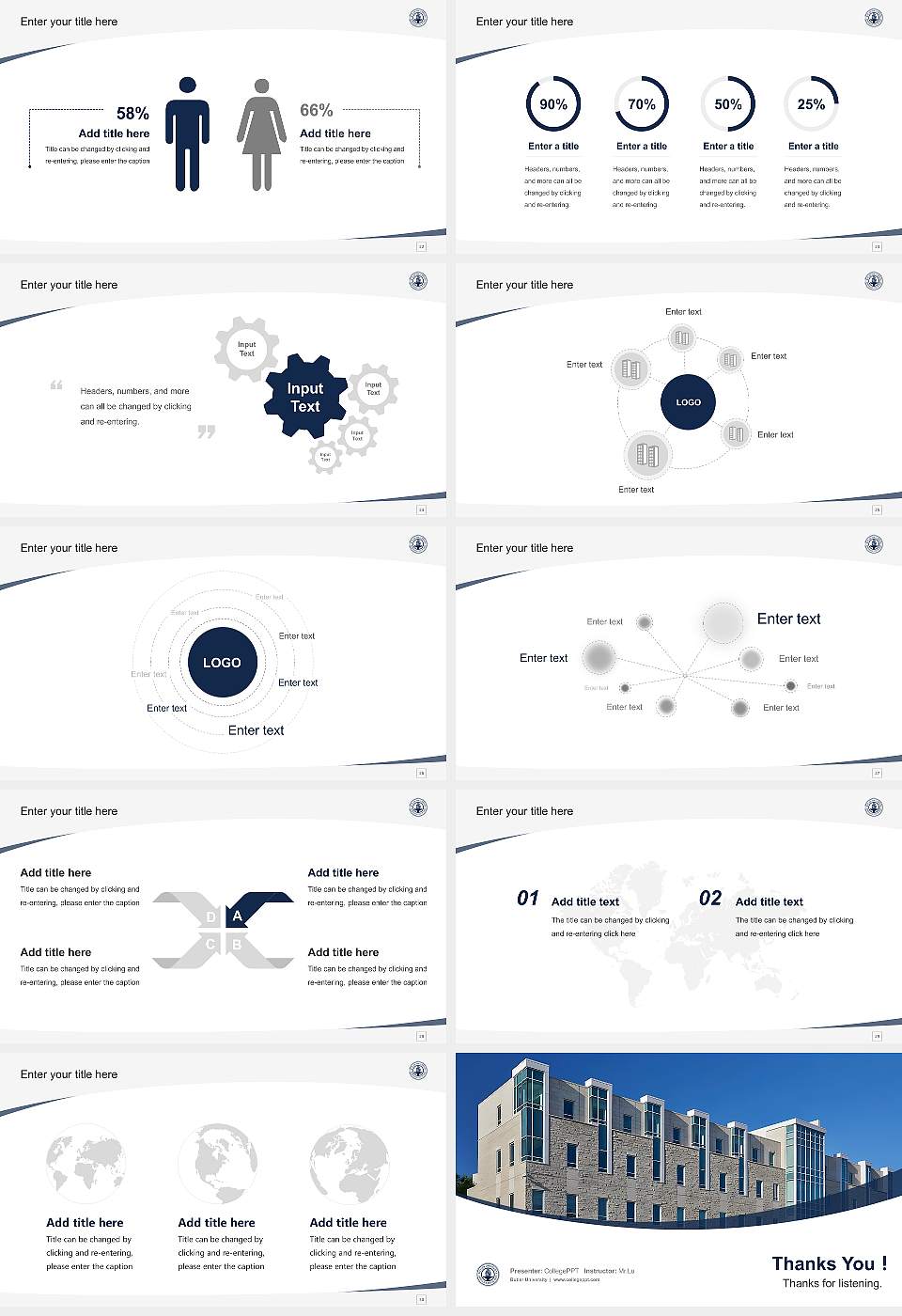 Butler University Course/Courseware Creation PPT Template16:9 ratio PPT effect preview image4