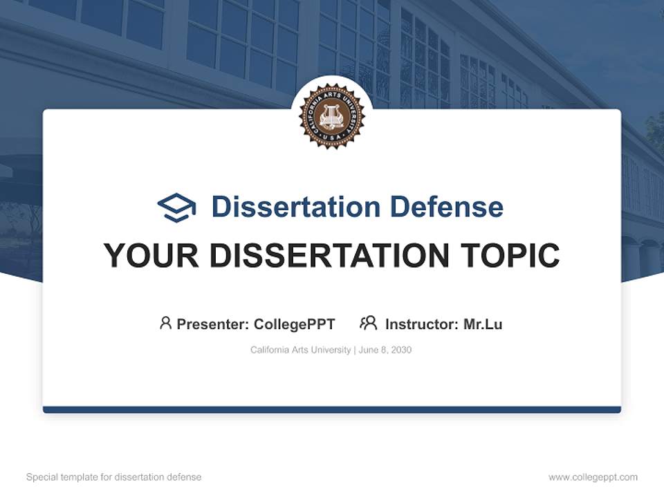 California Arts University Graduation Thesis Defense PPT Template4:3 ratio PPT effect preview image7