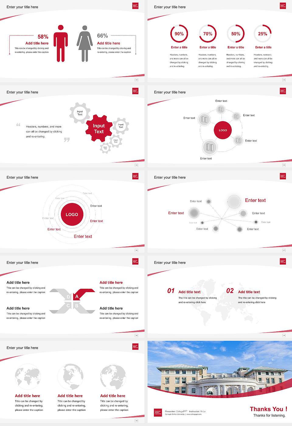 Carnegie Mellon University Course/Courseware Creation PPT Template16:9 ratio PPT effect preview image4