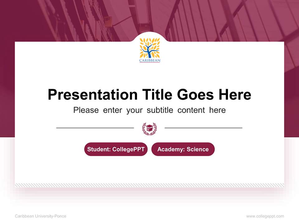 Caribbean University-Ponce National Scholarship Defense PPT Template4:3 ratio PPT effect preview image4