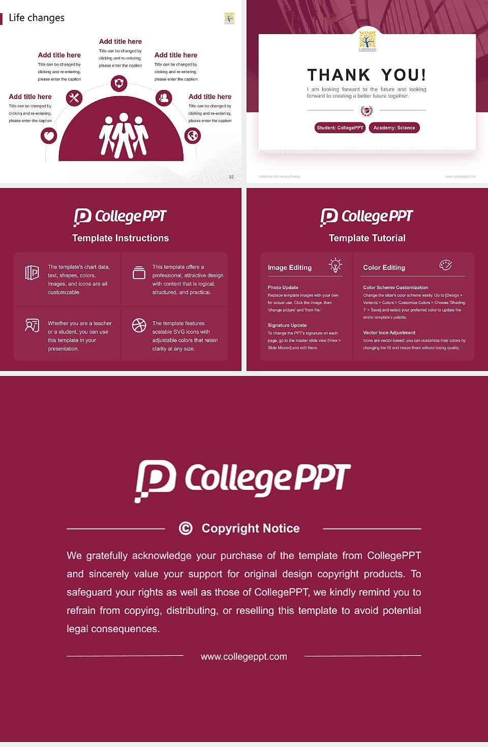 Caribbean University-Ponce National Scholarship Defense PPT Template4:3 ratio PPT effect preview image4