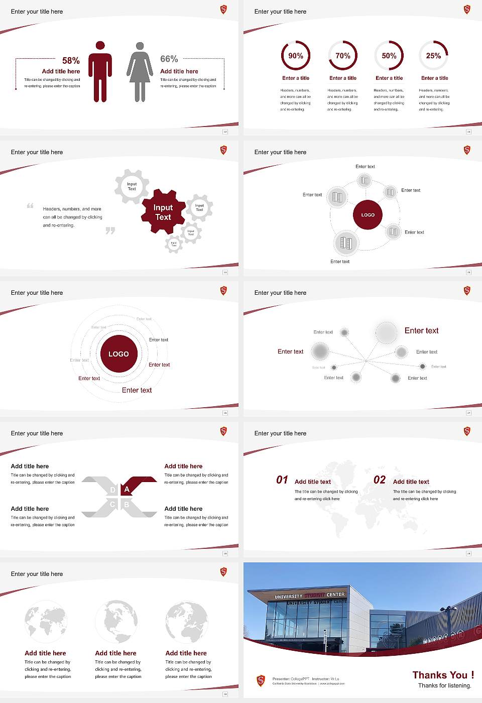 California State University-Stanislaus Course/Courseware Creation PPT Template16:9 ratio PPT effect preview image4