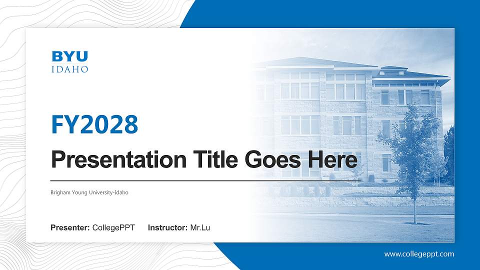 Brigham Young University-Idaho Academic Presentation/Research Findings Report PPT Template16:9 ratio PPT effect preview image
