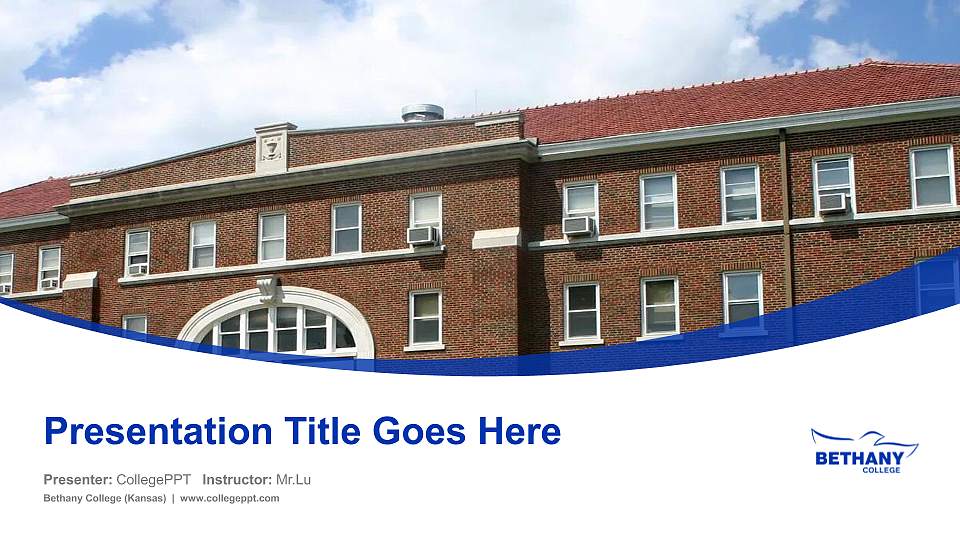 Bethany College (Kansas) Course/Courseware Creation PPT Template16:9 ratio PPT effect preview image