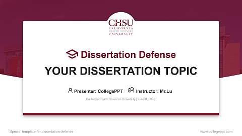 California Health Sciences University Graduation Thesis Defense PPT Template