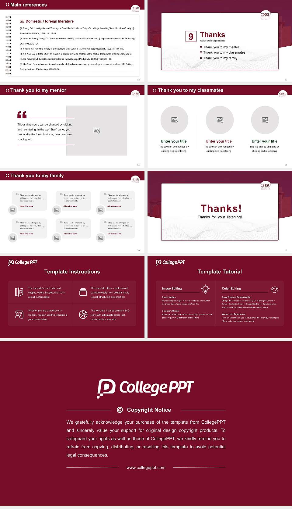 California Health Sciences University Graduation Thesis Defense PPT Template16:9 ratio PPT effect preview image7