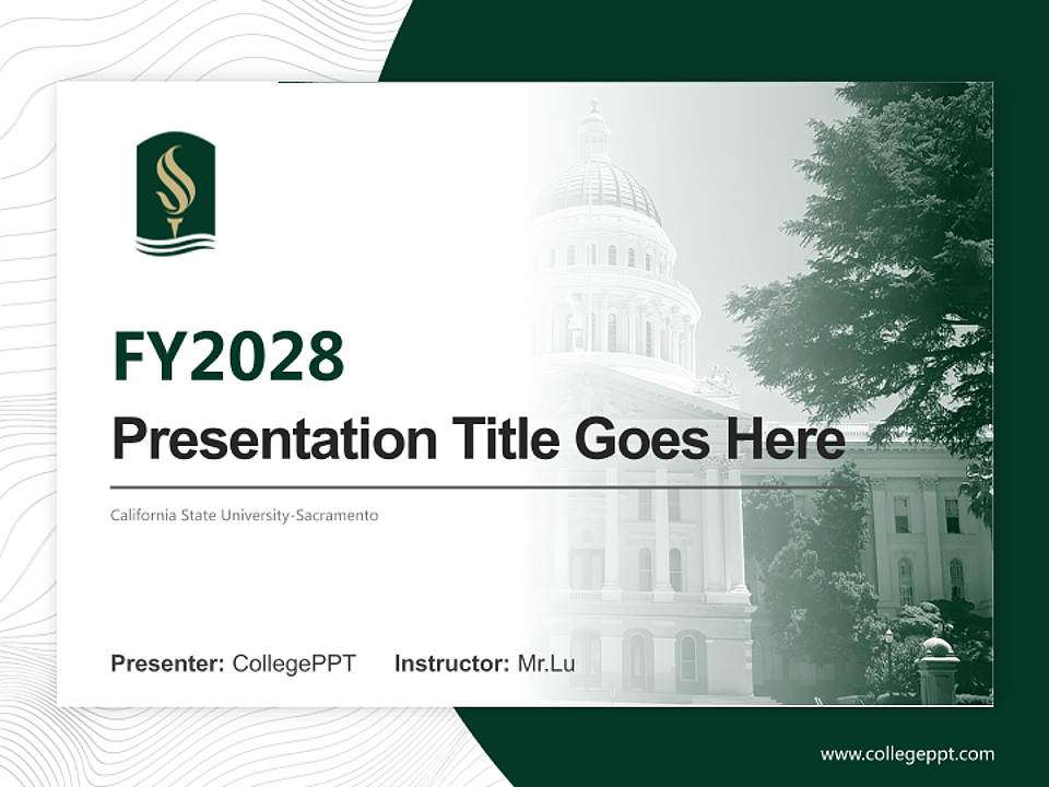 California State University-Sacramento Academic Presentation/Research Findings Report PPT Template4:3 ratio PPT effect preview image5