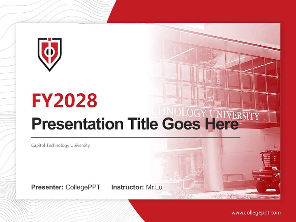 Capitol Technology University Academic Presentation/Research Findings Report PPT Template4:3 ratio PPT effect preview image5