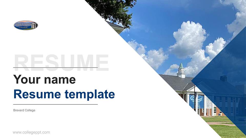 Brevard College Resume PPT Template16:9 ratio PPT effect preview image