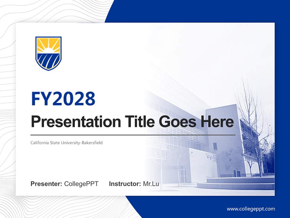 California State University-Bakersfield Academic Presentation/Research Findings Report PPT Template4:3 ratio PPT effect preview image5