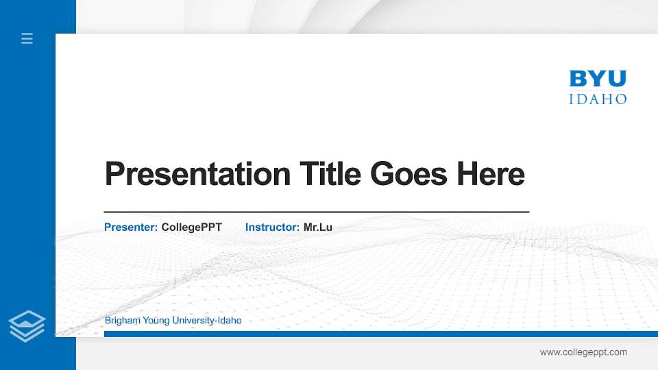 Brigham Young University-Idaho Thesis Proposal/Graduation Defense PPT Template16:9 ratio PPT effect preview image