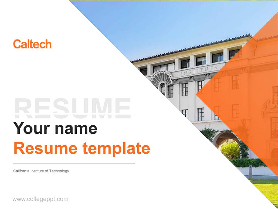 California Institute of Technology Resume PPT Template4:3 ratio PPT effect preview image5
