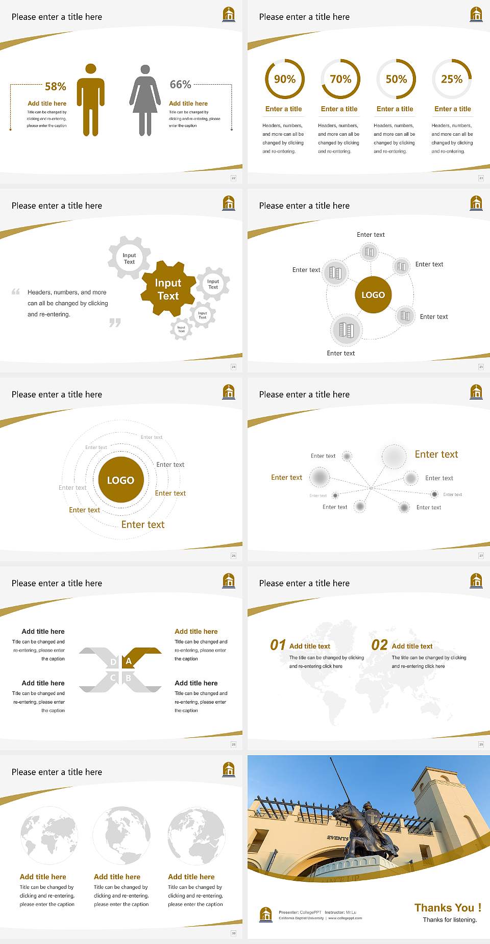 California Baptist University Course/Courseware Creation PPT Template4:3 ratio PPT effect preview image4