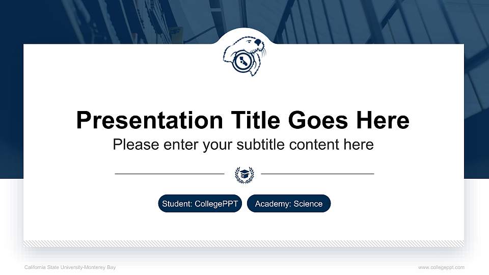 California State University-Monterey Bay National Scholarship Defense PPT Template16:9 ratio PPT effect preview image