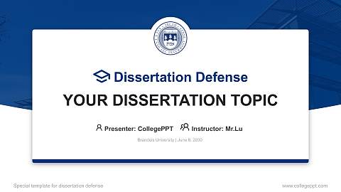 Brandeis University Graduation Thesis Defense PPT Template