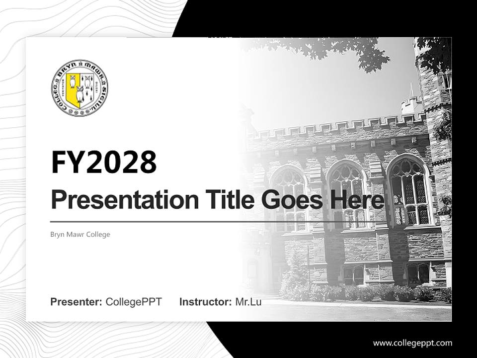 Bryn Mawr College Academic Presentation/Research Findings Report PPT Template4:3 ratio PPT effect preview image5