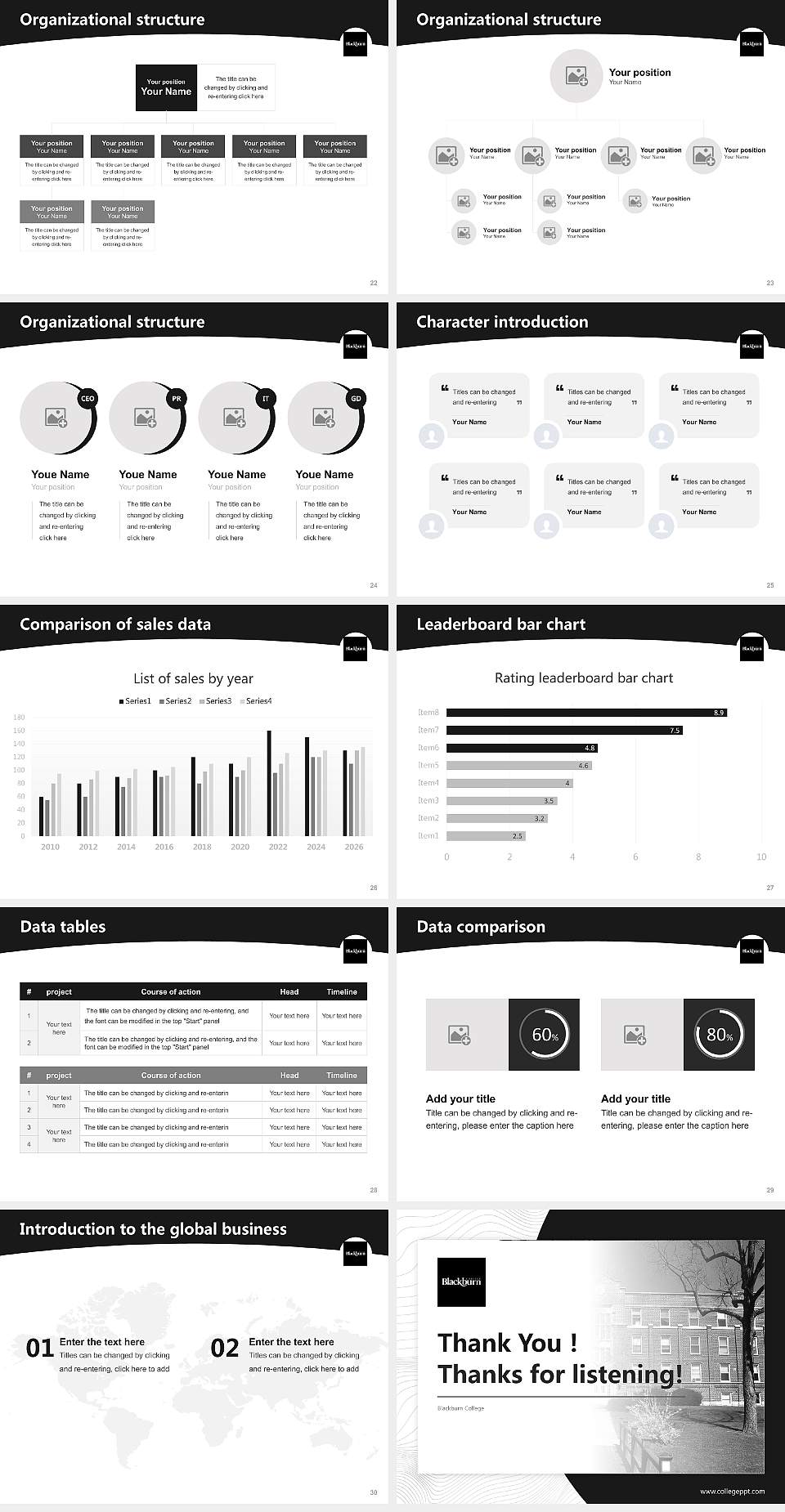 Blackburn College Academic Presentation/Research Findings Report PPT Template4:3 ratio PPT effect preview image4