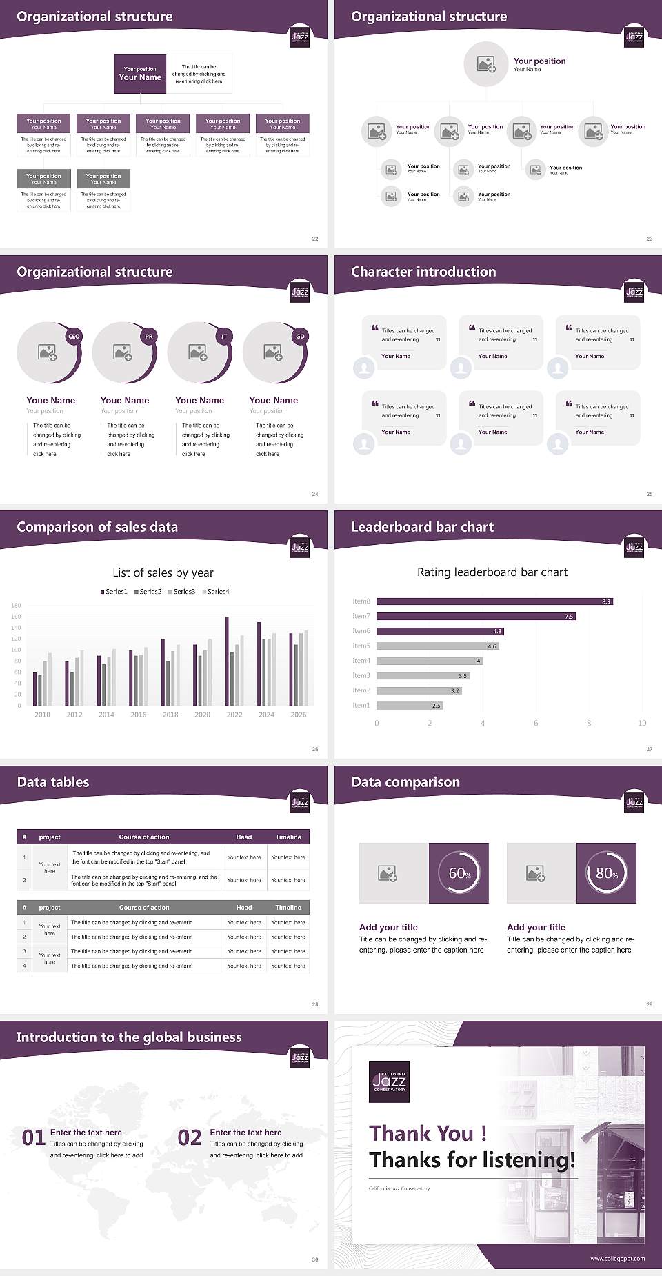 California Jazz Conservatory Academic Presentation/Research Findings Report PPT Template4:3 ratio PPT effect preview image4