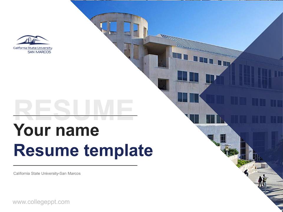 California State University-San Marcos Resume PPT Template4:3 ratio PPT effect preview image5
