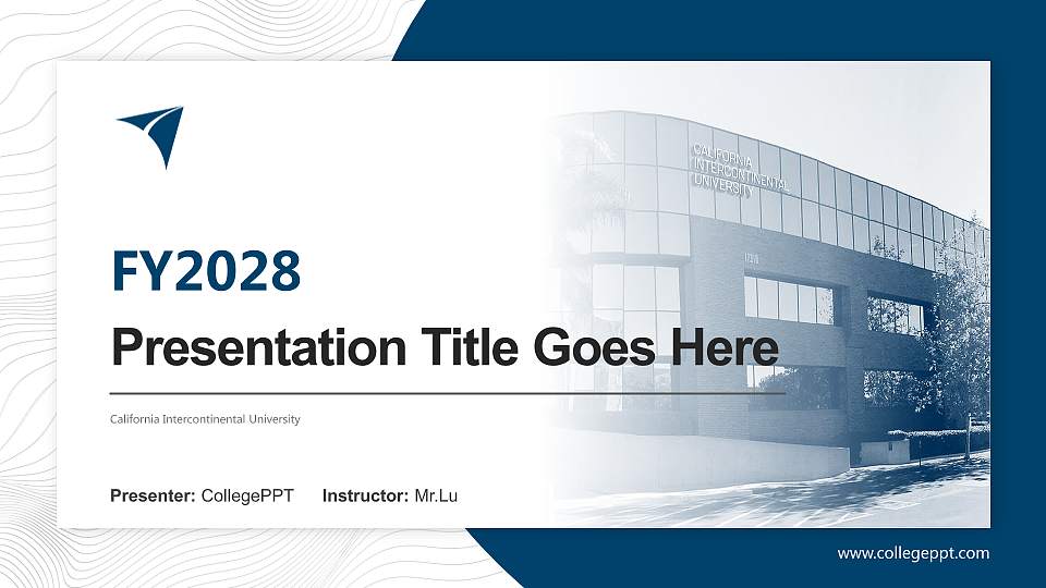 California Intercontinental University Academic Presentation/Research Findings Report PPT Template16:9 ratio PPT effect preview image
