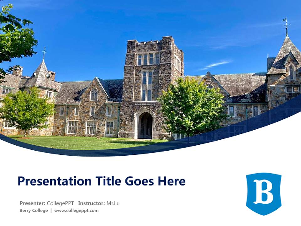 Berry College Course/Courseware Creation PPT Template4:3 ratio PPT effect preview image5