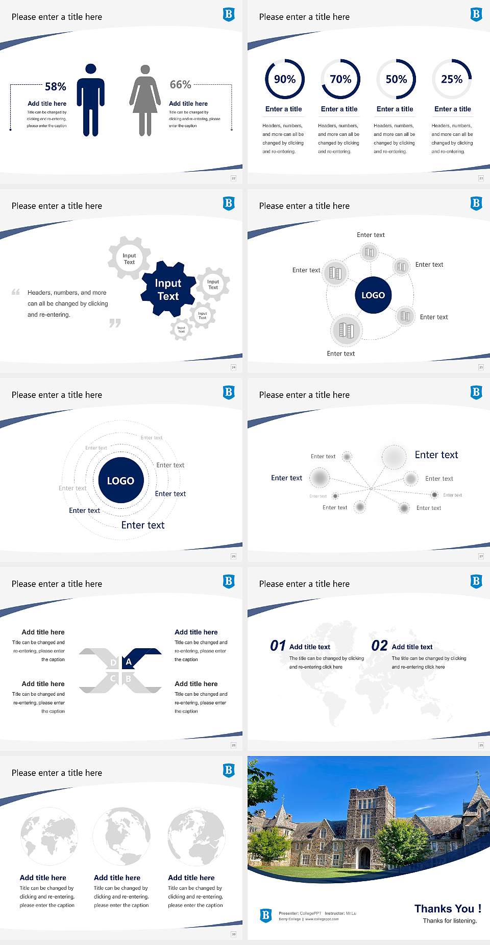 Berry College Course/Courseware Creation PPT Template4:3 ratio PPT effect preview image4