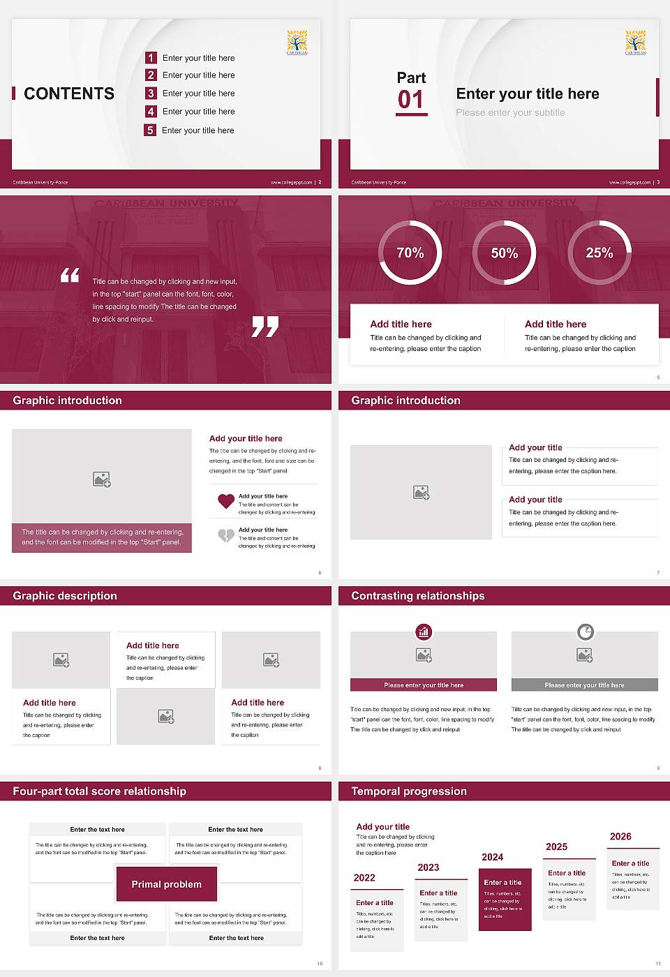 Caribbean University-Ponce Thesis Proposal/Graduation Defense PPT Template16:9 ratio PPT effect preview image2