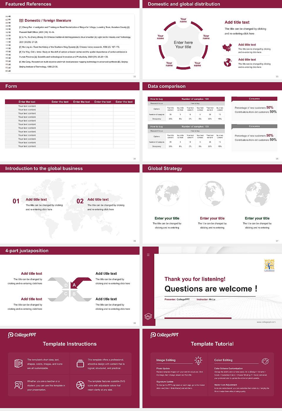 Caribbean University-Ponce Thesis Proposal/Graduation Defense PPT Template16:9 ratio PPT effect preview image4