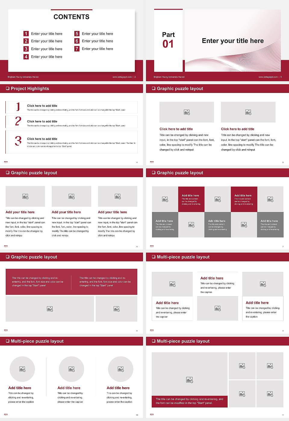 Brigham Young University-Hawaii General Purpose PPT Template16:9 ratio PPT effect preview image2
