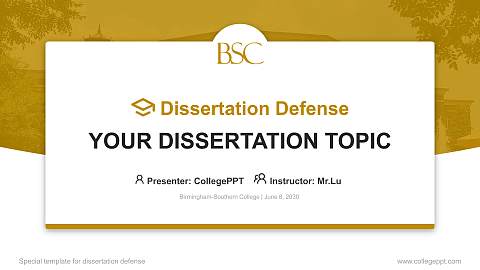 Birmingham-Southern College Graduation Thesis Defense PPT Template