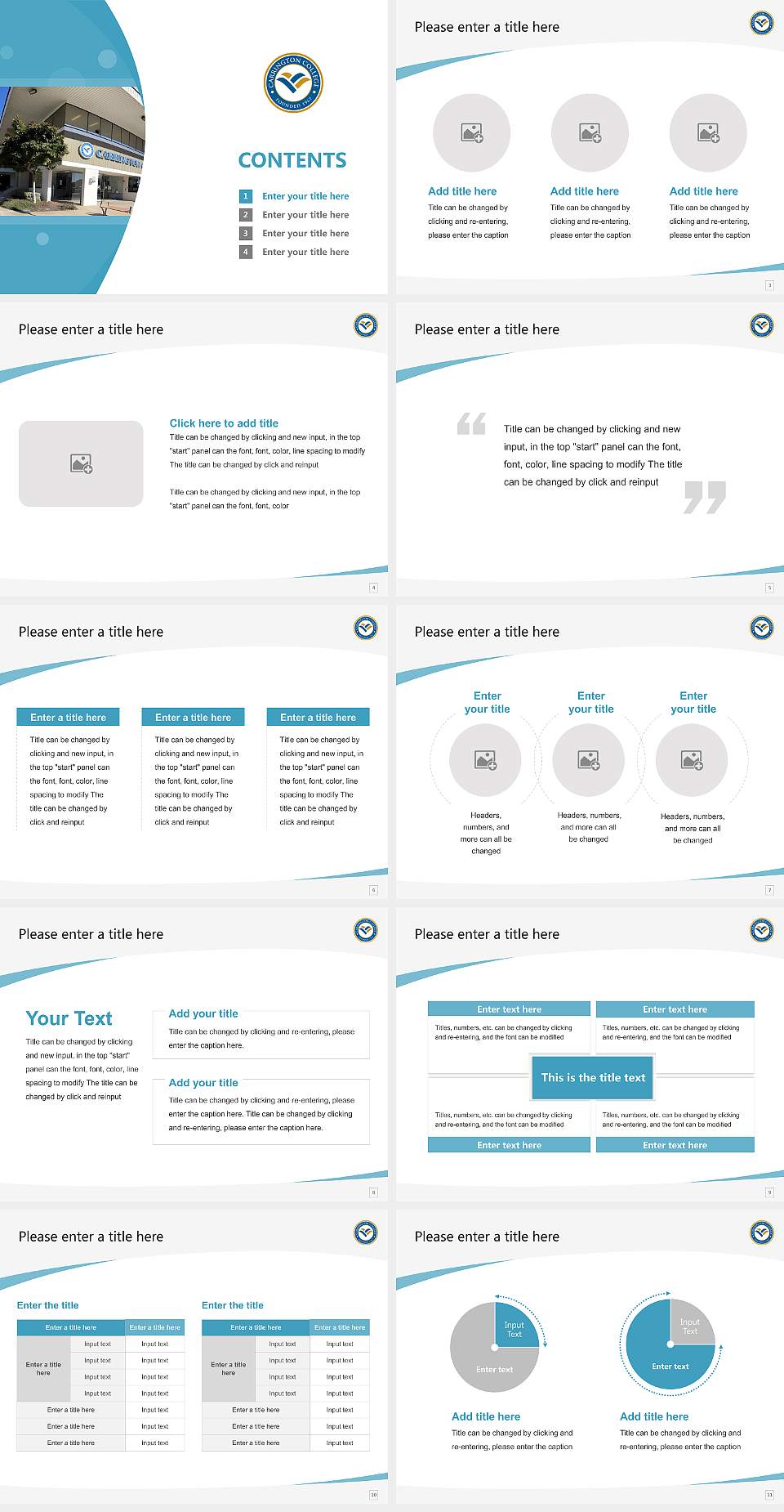 Carrington College Course/Courseware Creation PPT Template4:3 ratio PPT effect preview image2