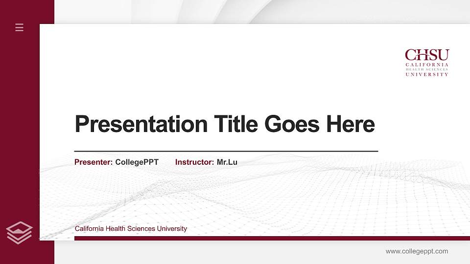 California Health Sciences University Thesis Proposal/Graduation Defense PPT Template16:9 ratio PPT effect preview image