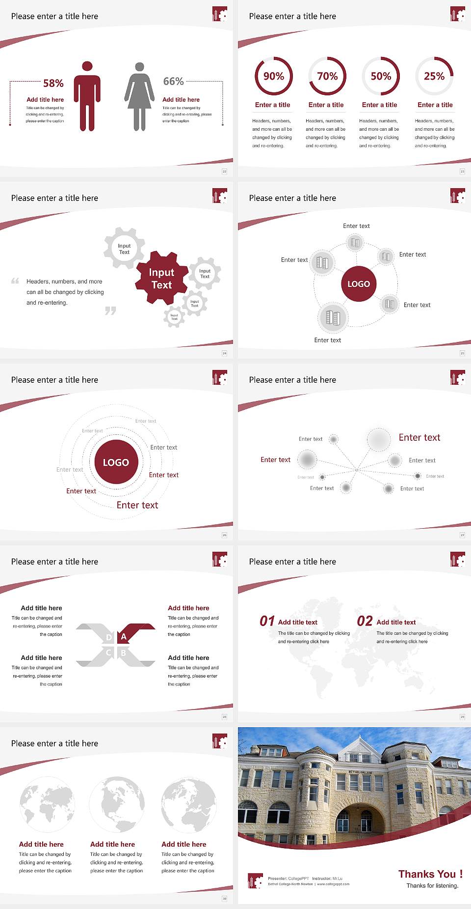 Bethel College-North Newton Course/Courseware Creation PPT Template4:3 ratio PPT effect preview image4