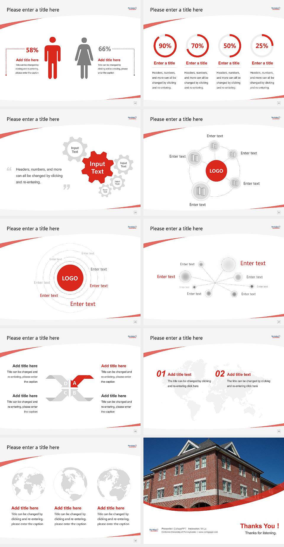 California University of Pennsylvania Course/Courseware Creation PPT Template4:3 ratio PPT effect preview image4