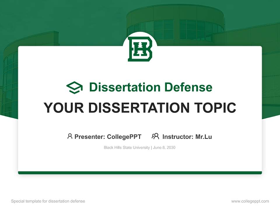 Black Hills State University Graduation Thesis Defense PPT Template4:3 ratio PPT effect preview image7