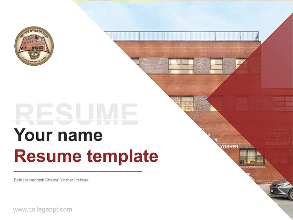 Beth Hamedrash Shaarei Yosher Institute Resume PPT Template4:3 ratio PPT effect preview image5