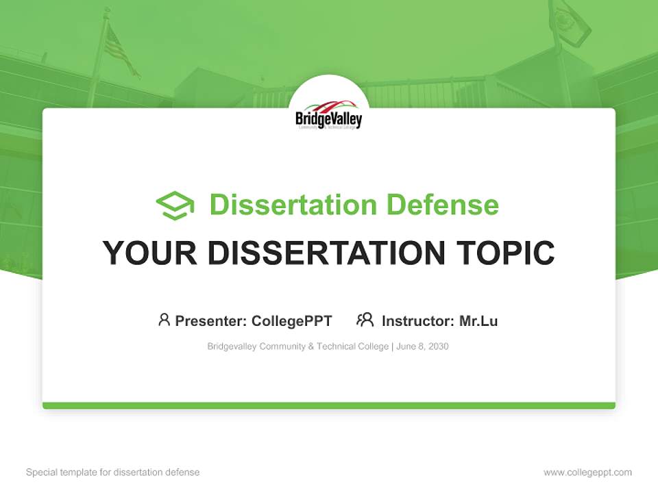 Bridgevalley Community & Technical College Graduation Thesis Defense PPT Template4:3 ratio PPT effect preview image7
