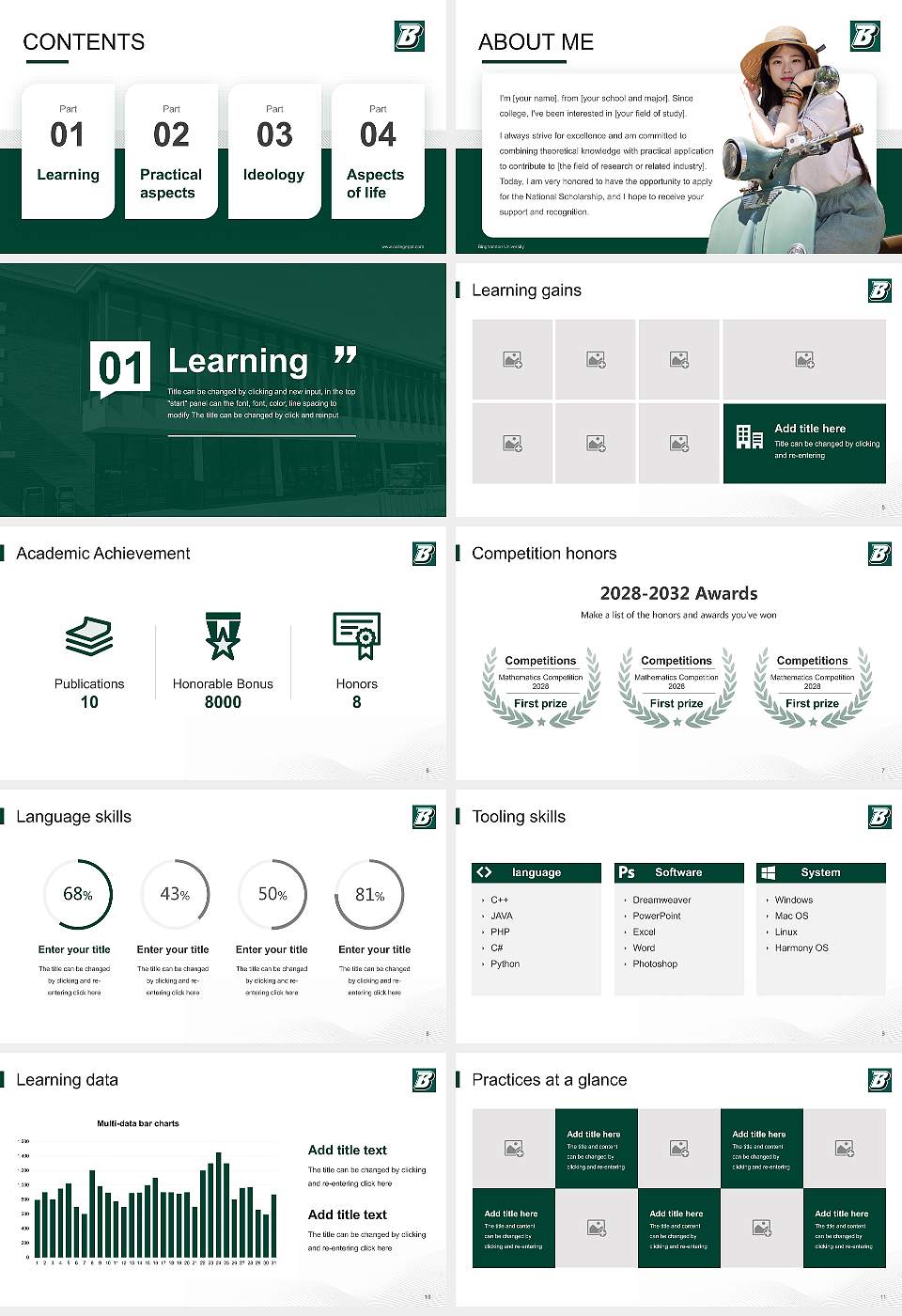 Binghamton University National Scholarship Defense PPT Template16:9 ratio PPT effect preview image2