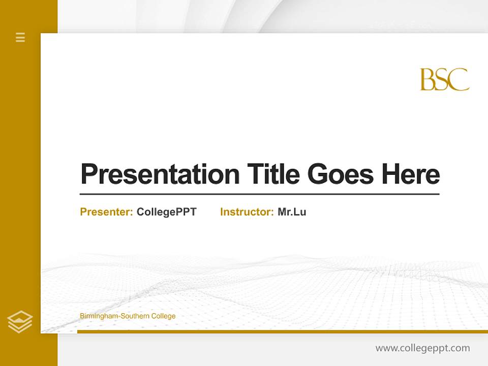 Birmingham-Southern College Thesis Proposal/Graduation Defense PPT Template4:3 ratio PPT effect preview image5