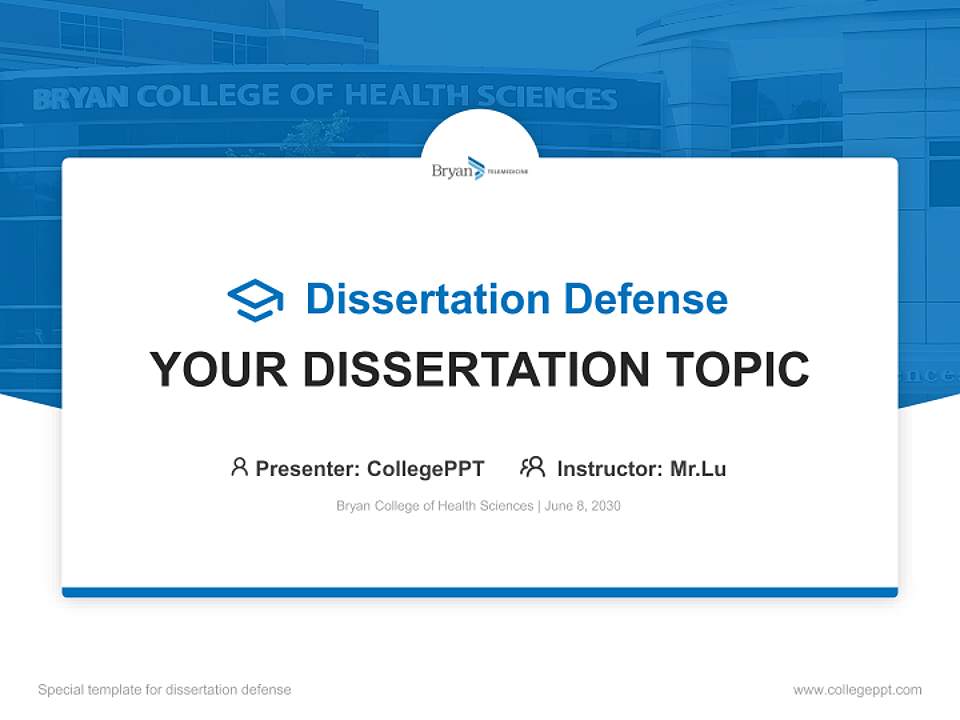 Bryan College of Health Sciences Graduation Thesis Defense PPT Template4:3 ratio PPT effect preview image7