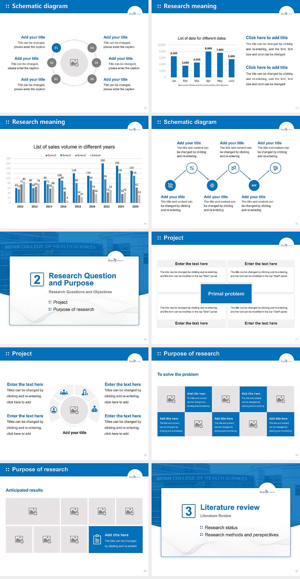 Bryan College of Health Sciences Graduation Thesis Defense PPT Template4:3 ratio PPT effect preview image3