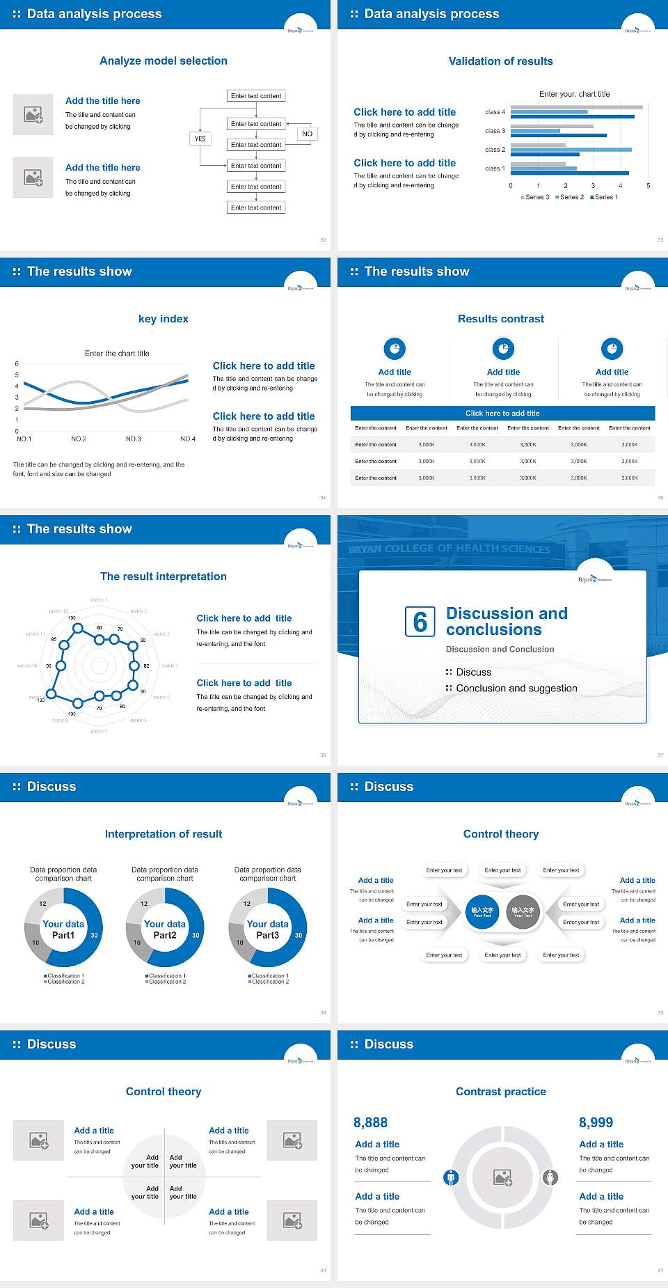 Bryan College of Health Sciences Graduation Thesis Defense PPT Template4:3 ratio PPT effect preview image5
