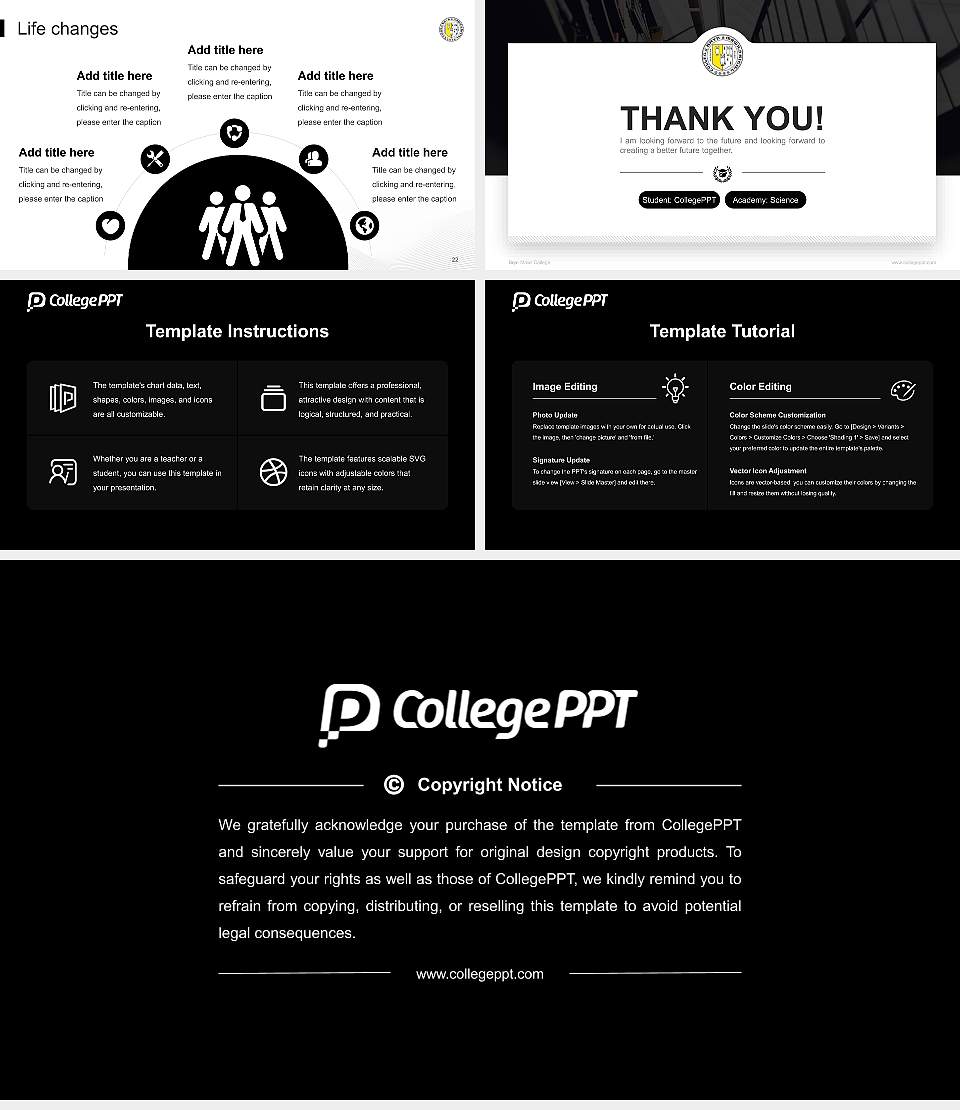 Bryn Mawr College National Scholarship Defense PPT Template16:9 ratio PPT effect preview image4