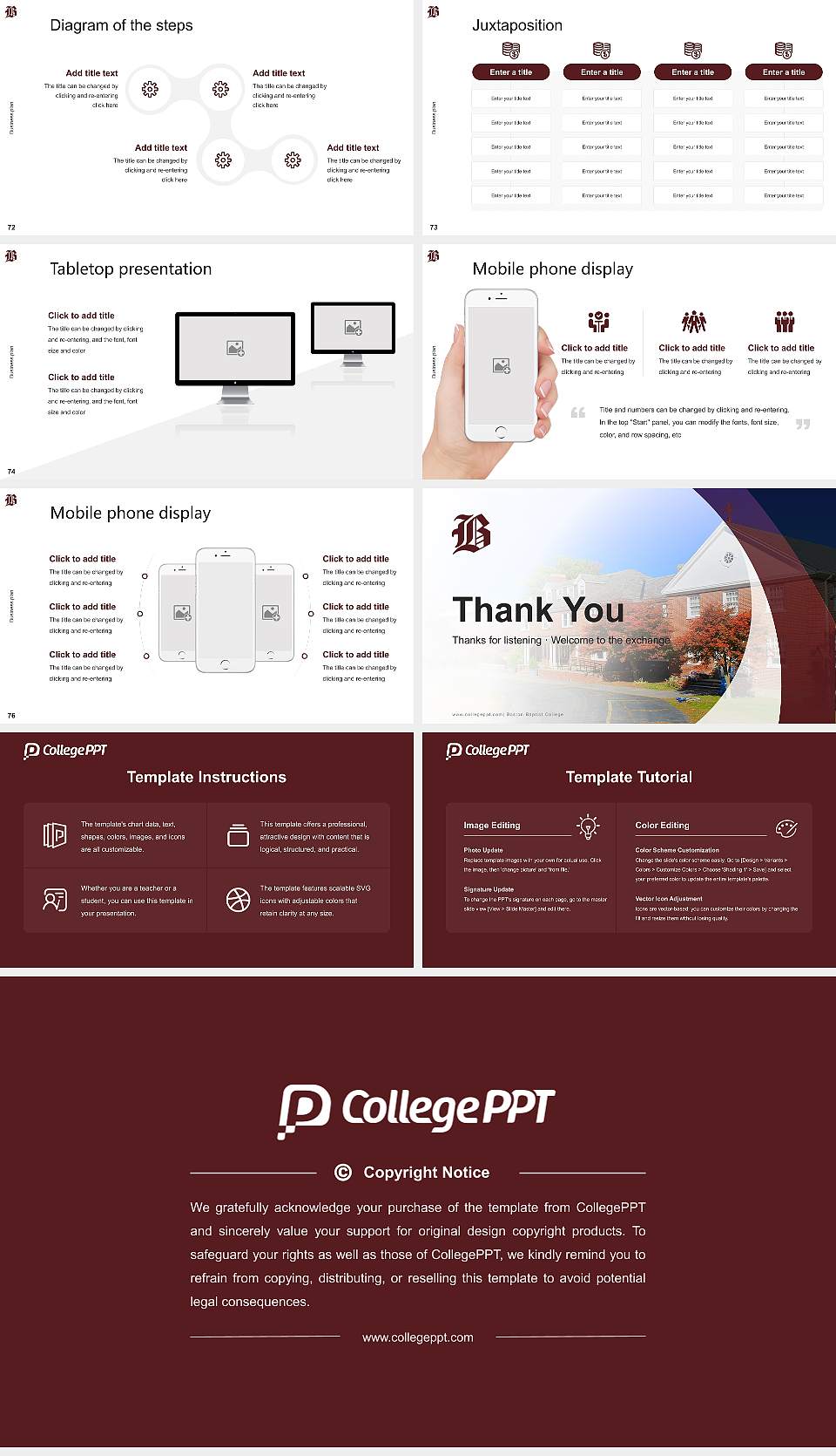 Boston Baptist College Competition/Entrepreneurship Contest PPT Template16:9 ratio PPT effect preview image9