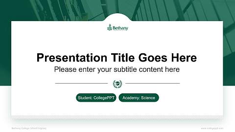 Bethany College (West Virginia) National Scholarship Defense PPT Template