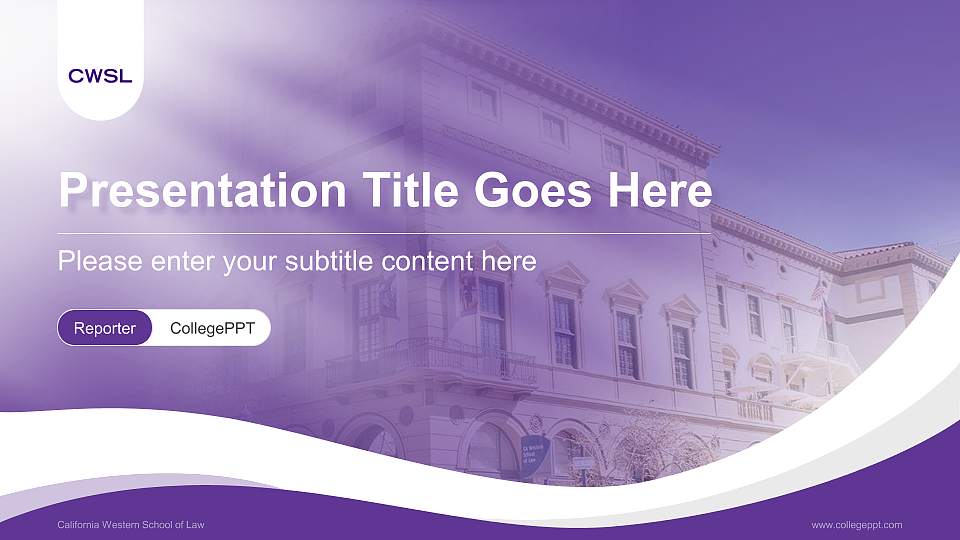 California Western School of Law Lecture Sharing and Networking Event PPT Template16:9 ratio PPT effect preview image