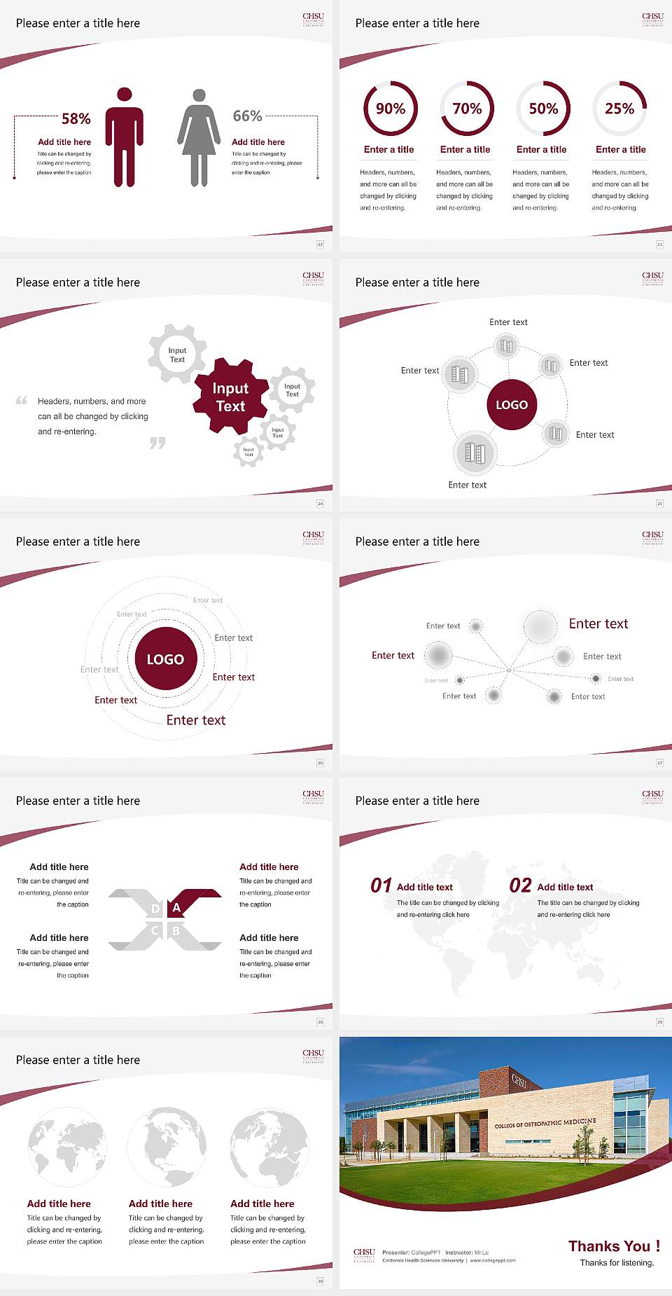 California Health Sciences University Course/Courseware Creation PPT Template4:3 ratio PPT effect preview image4