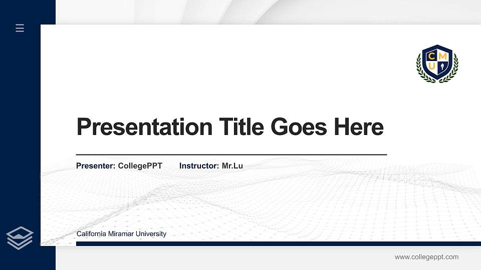 California Miramar University Thesis Proposal/Graduation Defense PPT Template16:9 ratio PPT effect preview image
