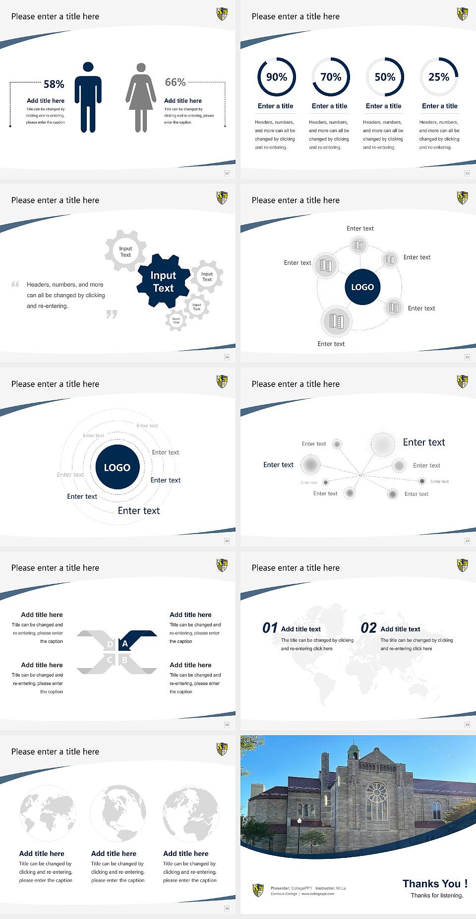 Canisius College Course/Courseware Creation PPT Template4:3 ratio PPT effect preview image4